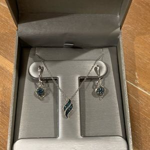 Zales Diamond Necklace and Drop Earring Set